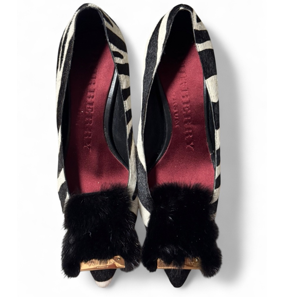 Burberry Zebra Pattern mini wedge heel - Black and White